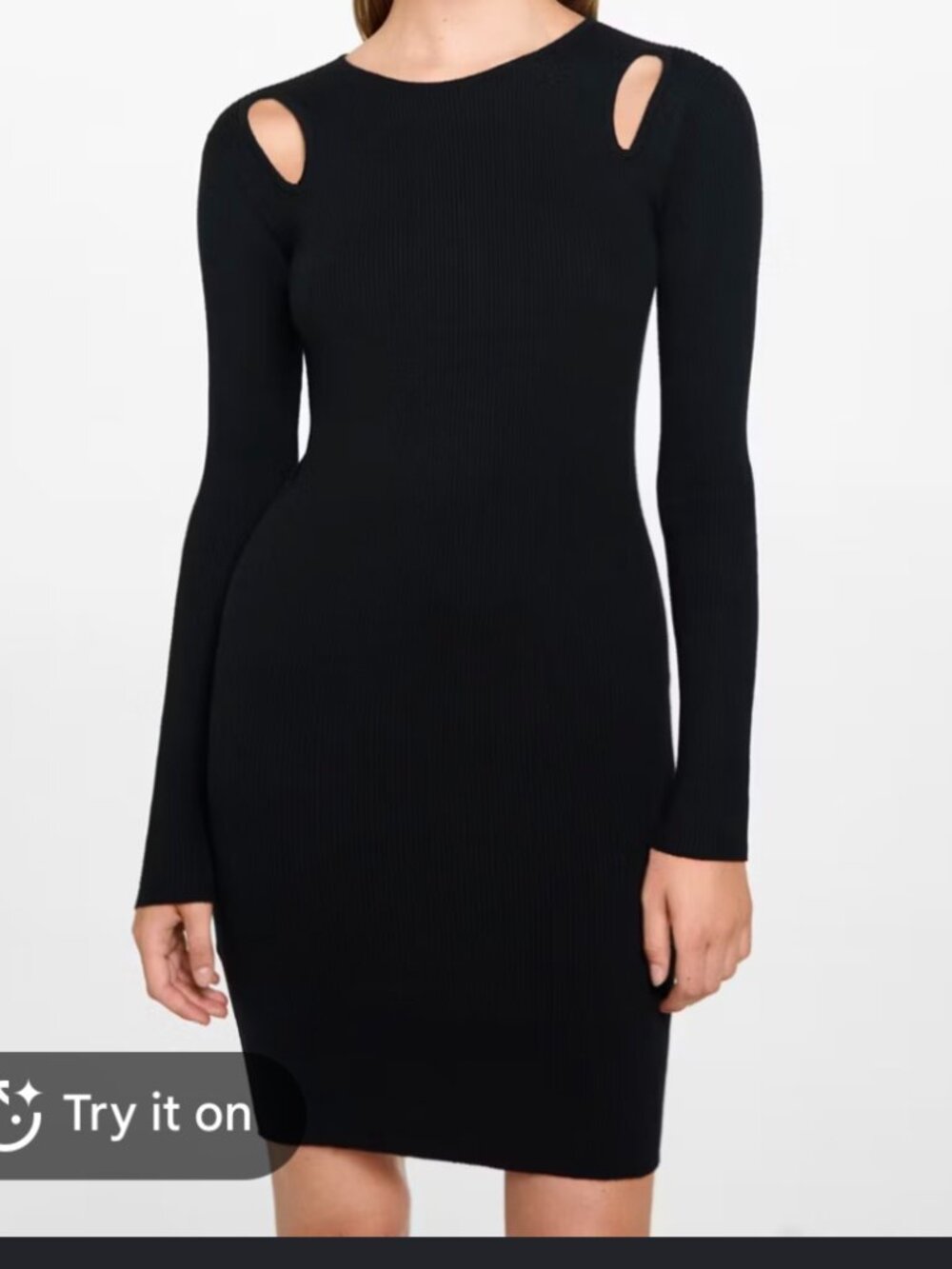 Freshman 1996 Black Shoulder Cutout Sweater Dress Medium NWT